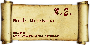 Meláth Edvina névjegykártya